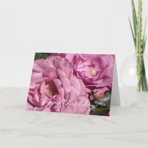 Elegante tiefrosa Rosen-Geburtstag Karte