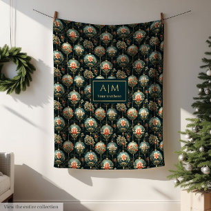 Elegante tiefrote und goldene Luxus-Kugeln als Ges Fleecedecke