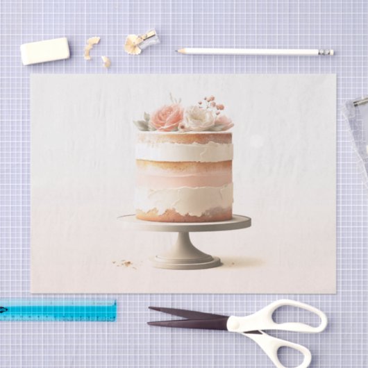 Elegante Tier Blush Blumengebäck Seidenpapier (Handwerk)