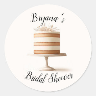 Elegante Tier White Blumen-Torte Brautparty Runder Aufkleber