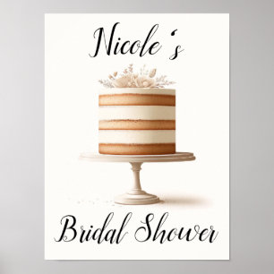 Elegante Tiere Weiße Blumen Torte Bäckerei Küche Poster