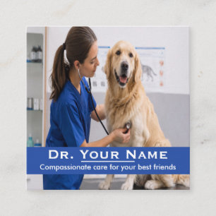 Elegante Tierpflege Vet Foto & Klinik Quadratische Visitenkarte