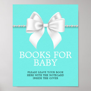 Elegante Tiffany Baby Shower Books für Babysignatu Poster