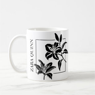 Elegante Tigelilie-Silhouette-Tasse - Personalisie Kaffeetasse