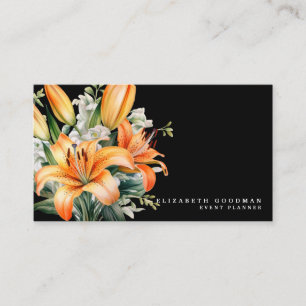 Elegante Tiger-Lilien-Tropen-Vizitkarte für Geschä Visitenkarte