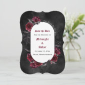 Elegante Till Death Do us Part-Rose Save the Date (Stehend Vorderseite)