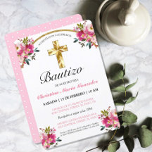 Elegante Tinta Floral Bautizo