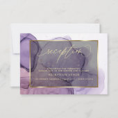 Elegante Tinte Rose Plum Empfang Einladung (Vorderseite)