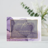 Elegante Tinte Rose Plum Empfang Einladung (Stehend Vorderseite)