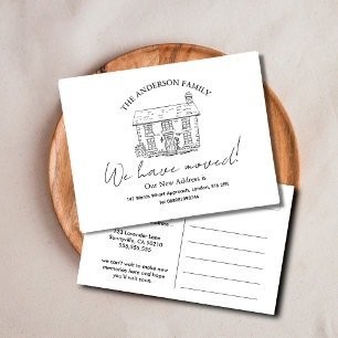 Elegante Tintenillustration Haus Postkarte   Archi