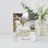 Elegante Tischgestaltung mit Geschenk Postkarte (Stehend Vorderseite)