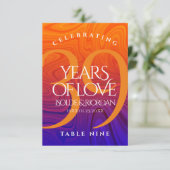 Elegante Tischkarte zum 39. Hochzeitstag Dankeskarte (Stehend Vorderseite)