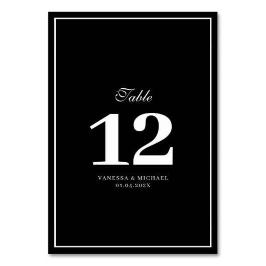 Elegante Tischnummer (Rückseite)