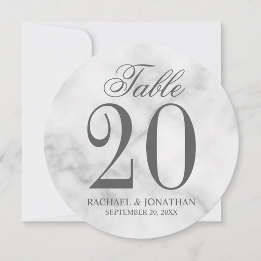 Elegante Tischnummer (Vorderseite)
