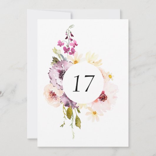 Elegante Tischnummer (Vorderseite)