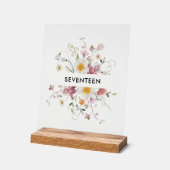 Elegante Tischnummer Acrylschild (Winkel)