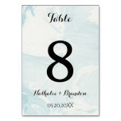 Elegante Tischnummer aus blauem Marmor (Vorderseite)