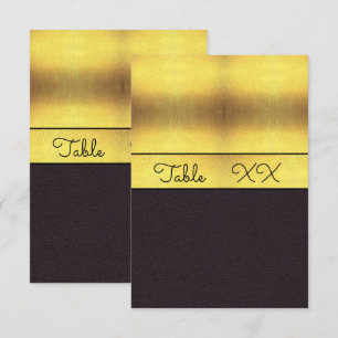 Elegante Tischnummer aus Gold und Schwarz