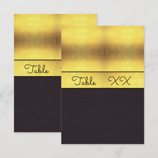 Elegante Tischnummer aus Gold und Schwarz (Vorne/Hinten)