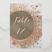 Elegante Tischnummer Blumen Herbstfoil (Vorderseite)