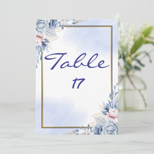 Elegante Tischnummer Card (Stehend Vorderseite)