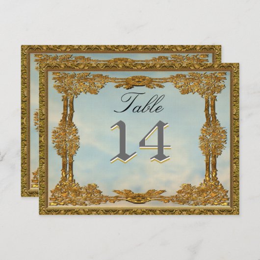 Elegante Tischnummer Card (Vorne/Hinten)