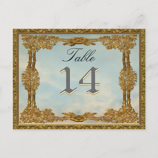 Elegante Tischnummer Card (Vorderseite)