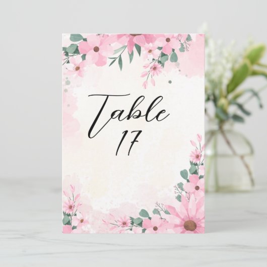 Elegante Tischnummer Card (Stehend Vorderseite)