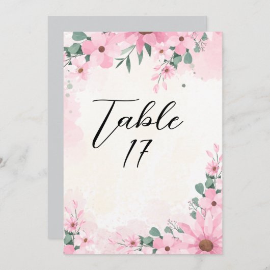 Elegante Tischnummer Card (Vorne/Hinten)