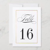 Elegante Tischnummer Card Gold Border - Melanie (Vorderseite)