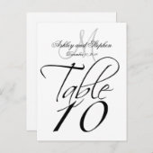 Elegante Tischnummer Cards für Hochzeiten (Vorne/Hinten)