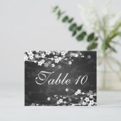 Elegante Tischnummer Cherry Blossom Black (Stehend Vorderseite)