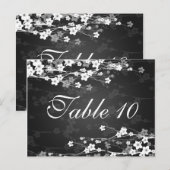 Elegante Tischnummer Cherry Blossom Black (Vorne/Hinten)