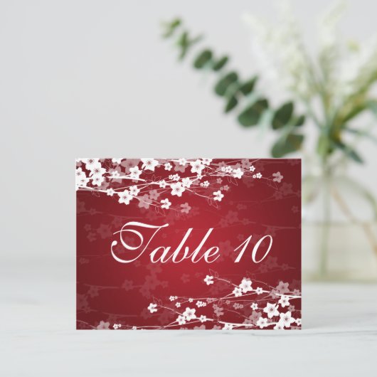 Elegante Tischnummer Cherry Blossom Red (Stehend Vorderseite)