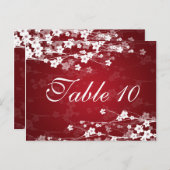 Elegante Tischnummer Cherry Blossom Red (Vorne/Hinten)