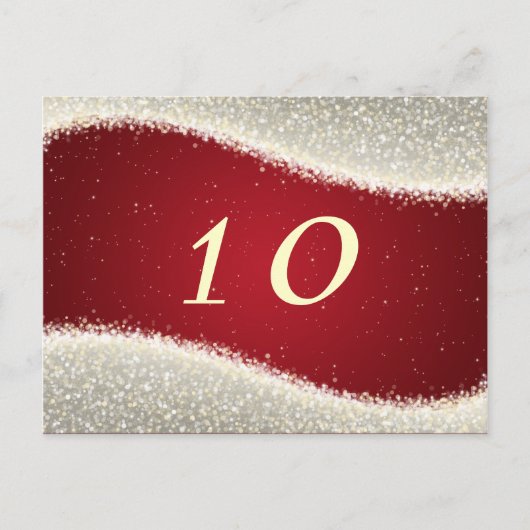 Elegante Tischnummer Dazzling Glitzern Red (Vorderseite)