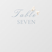 Elegante Tischnummer der Hochzeitsweiße Tauben Fensteraufkleber (Blatt)