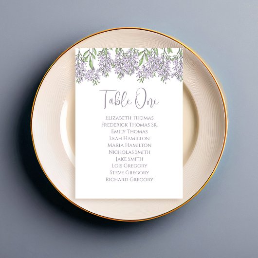 Elegante Tischnummer für Hochzeiten mit Wasserfarb