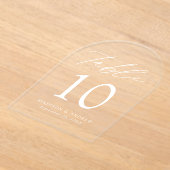 Elegante Tischnummer für Weißskript-Acryl (Ablage )