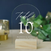 Elegante Tischnummer für Weißskript-Acryl