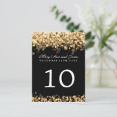 Elegante Tischnummer Gold Lights (Stehend Vorderseite)