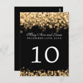 Elegante Tischnummer Gold Lights (Vorne/Hinten)