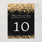 Elegante Tischnummer Gold Lights (Vorderseite)