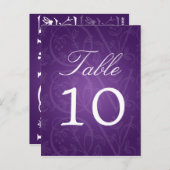 Elegante Tischnummer Liebe Geblüht Lila (Vorne/Hinten)