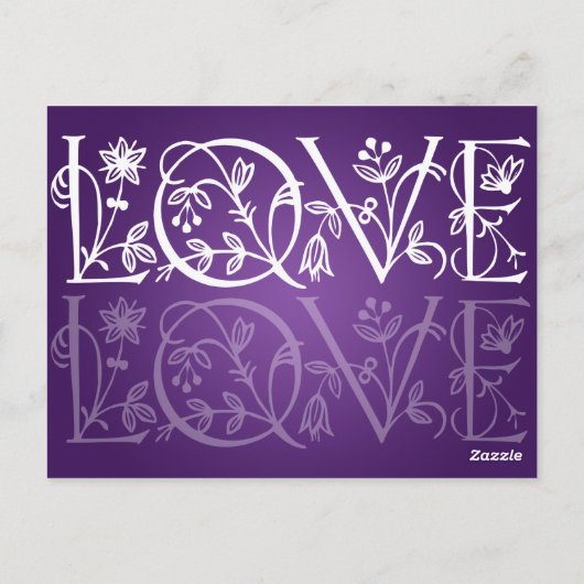 Elegante Tischnummer Liebe Geblüht Lila (Rückseite)