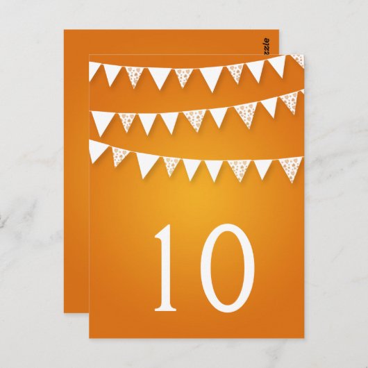 Elegante Tischnummer Liebe Jagd Orange (Vorne/Hinten)