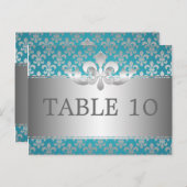 Elegante Tischnummer Lilie Blue (Vorne/Hinten)