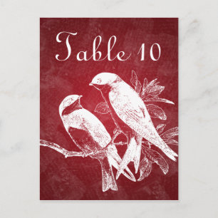 Elegante Tischnummer Love Birds Red