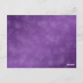 Elegante Tischnummer Modernes Herz Lila (Rückseite)