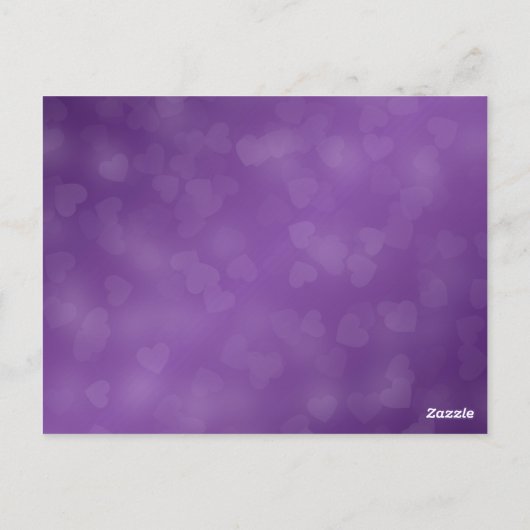 Elegante Tischnummer Modernes Herz Lila (Rückseite)